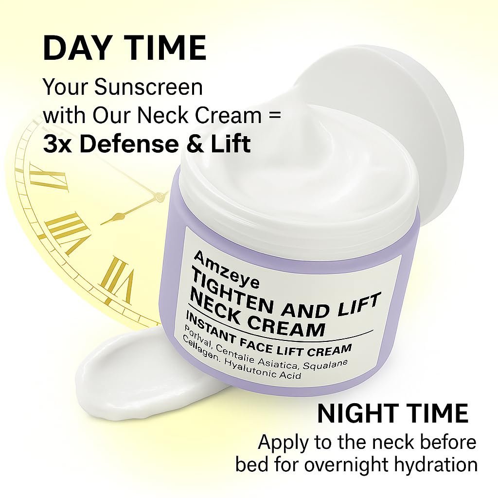AMZEYE Tighten and Lift Neck Cream – Instant Face Lift Cream for Firming, Fine Lines, and Sagging Skin (1.7 fl oz) Avelisse