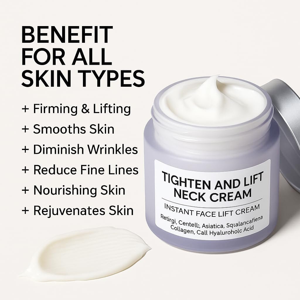 AMZEYE Tighten and Lift Neck Cream – Instant Face Lift Cream for Firming, Fine Lines, and Sagging Skin (1.7 fl oz) Avelisse
