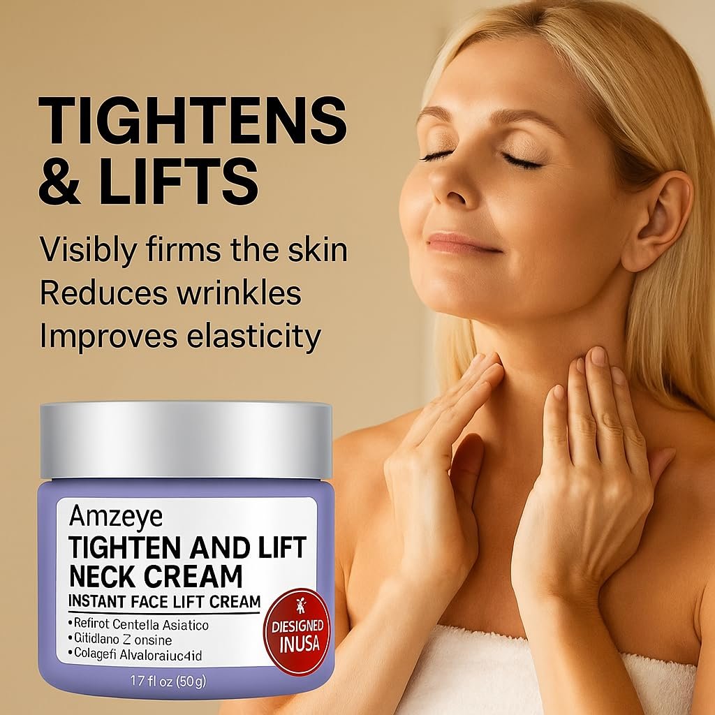 AMZEYE Tighten and Lift Neck Cream – Instant Face Lift Cream for Firming, Fine Lines, and Sagging Skin (1.7 fl oz) Avelisse
