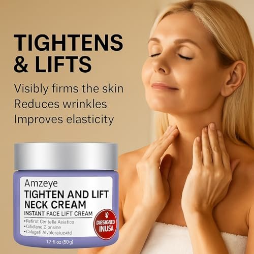 AMZEYE Tighten and Lift Neck Cream – Instant Face Lift Cream for Firming, Fine Lines, and Sagging Skin (1.7 fl oz) Avelisse