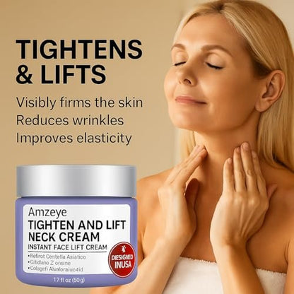 AMZEYE Tighten and Lift Neck Cream – Instant Face Lift Cream for Firming, Fine Lines, and Sagging Skin (1.7 fl oz) Avelisse