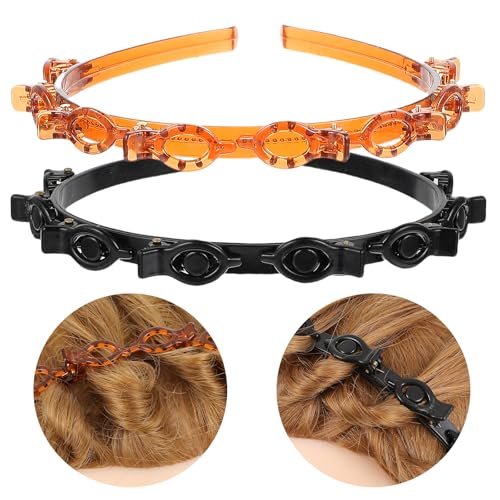 Mabor Headband With Clips - Professional Weave Bangs Clip, Toothed Headband Braid Tool for Women Girls, Black Brown Hair Styling Accessories (Pack of 2) - görsel 6
