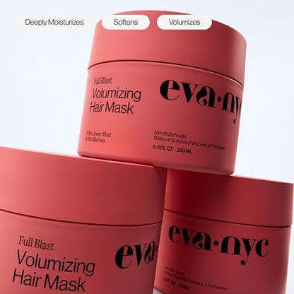 Eva NYC Volumizing Lightweight Deep Conditioning Hair Mask for Fine Hair - Adds Volume & Body - Vegan, Sulfate-Free - Salted Citron Scent - 8.4 oz Avelisse