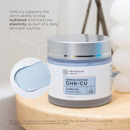 Neurogan GHK-Cu Copper Peptide Face Cream | 4% Peptides for Skin Firmness & Deep Hydration | Daily Facial Moisturizer with 2400 MG GHK-Cu, 2oz Avelisse