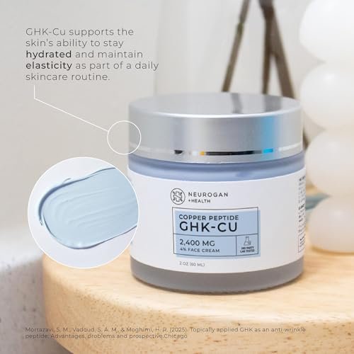 Neurogan GHK-Cu Copper Peptide Face Cream | 4% Peptides for Skin Firmness & Deep Hydration | Daily Facial Moisturizer with 2400 MG GHK-Cu, 2oz Avelisse