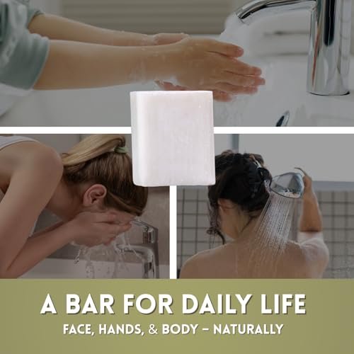 Amish Farms NatureClean Fragrance Free Bar Soap - 5 oz Bars (5 Pack) with Bentonite Clay, Coconut Oil and Shea Butter, Moisturizing for Sensitive Skin, Body, Face, Hand, Made in the USA Avelisse