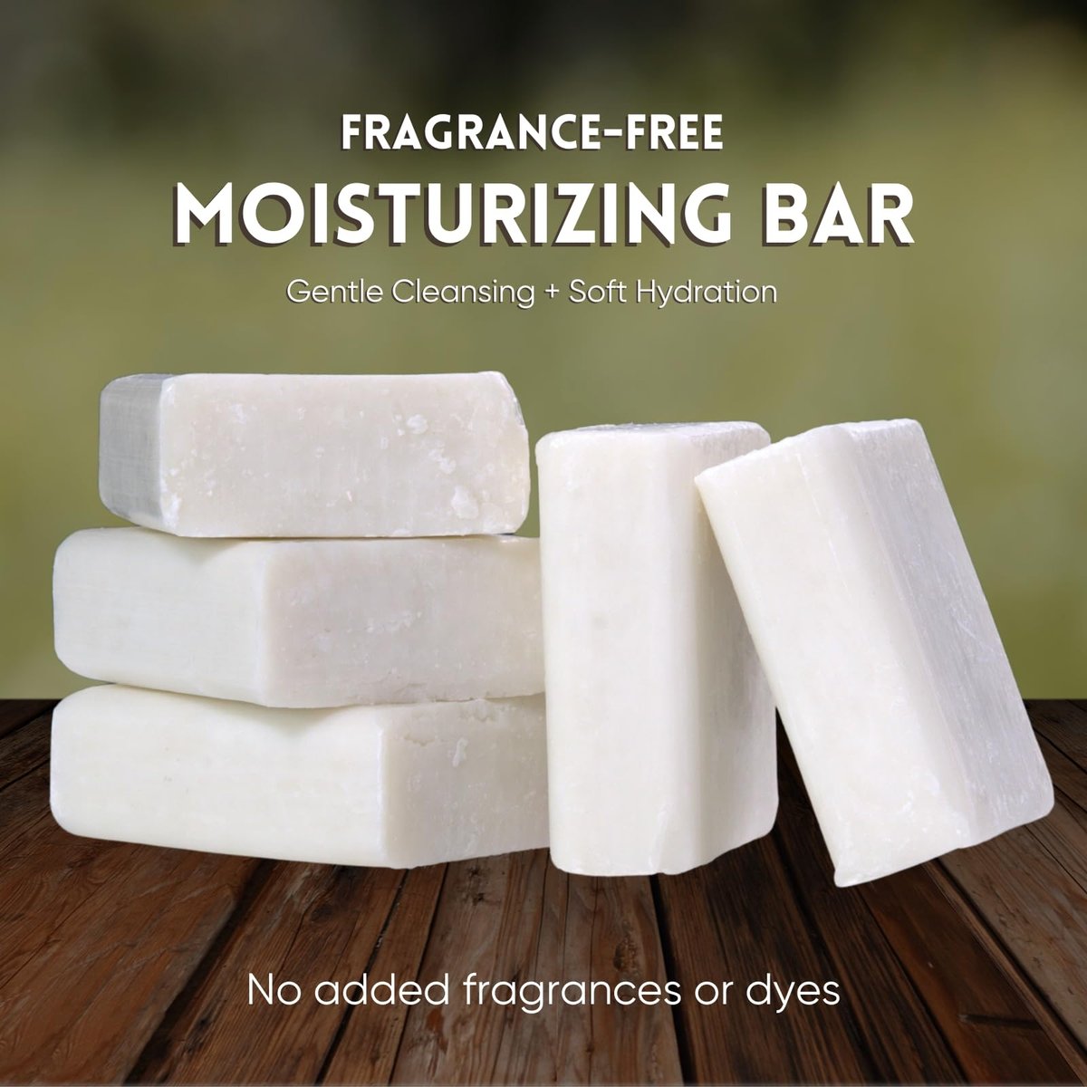 Amish Farms NatureClean Fragrance Free Bar Soap - 5 oz Bars (5 Pack) with Bentonite Clay, Coconut Oil and Shea Butter, Moisturizing for Sensitive Skin, Body, Face, Hand, Made in the USA Avelisse