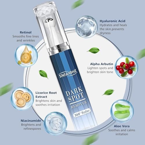 Dark Spot Remover for Face and Body - Advanced Corrector Serum for Melasma, Age Spots, Freckles & Sun Spots with 360° Roller - 0.67 fl oz - görsel 4