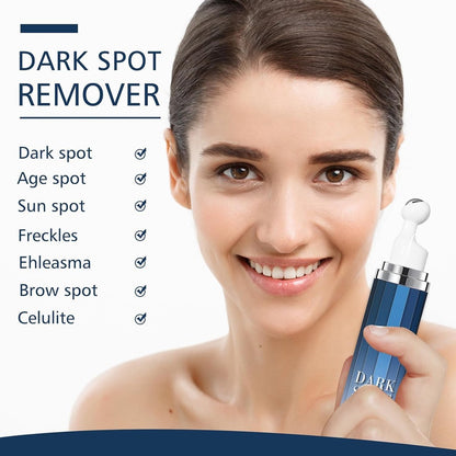 Dark Spot Remover for Face and Body - Advanced Corrector Serum for Melasma, Age Spots, Freckles & Sun Spots with 360° Roller - 0.67 fl oz