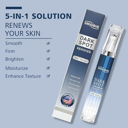 Dark Spot Remover for Face and Body - Advanced Corrector Serum for Melasma, Age Spots, Freckles & Sun Spots with 360° Roller - 0.67 fl oz