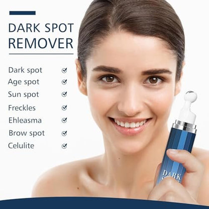 Dark Spot Remover for Face and Body - Advanced Corrector Serum for Melasma, Age Spots, Freckles & Sun Spots with 360° Roller - 0.67 fl oz
