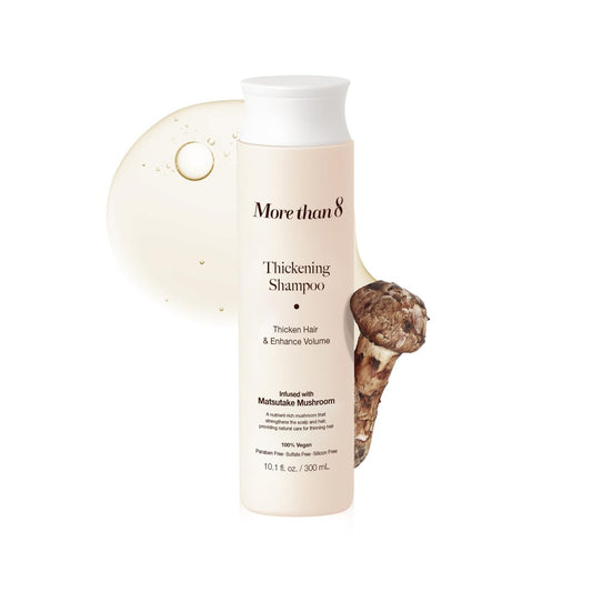 Morethan8 Korean Hair Thickening Shampoo with Matsutake Mushroom – Anti-Hair Loss & Hair Growth, 300ml, 100% Vegan, Paraben & Sulfate & Silicone Free Avelisse