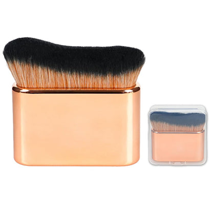 Self Tanner Brush & Body Makeup Brush – Kabuki Brush for Face and Body, Vegan Synthetic Bristles with Travel Case, Rose Gold