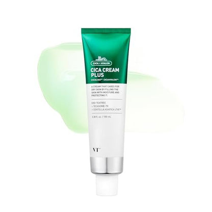 VT COSMETICS Cica Cream Plus – Hydrating & Calming Face Moisturizer with Centella Asiatica for Acne, Oily, Dry & Sensitive Skin (3.38 fl oz) Avelisse