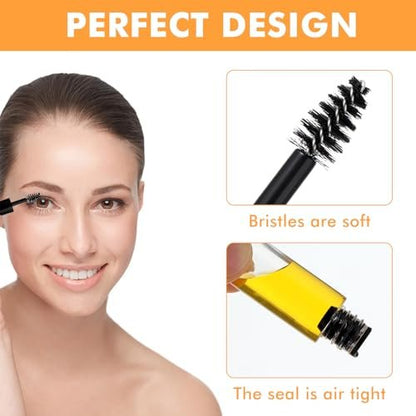27-Pack Empty Mascara Tubes with Eyelash Wands – 3ml Mini Refillable Containers for Castor Oil, Eyelash Serum, and Travel