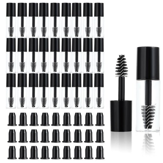 27-Pack Empty Mascara Tubes with Eyelash Wands – 3ml Mini Refillable Containers for Castor Oil, Eyelash Serum, and Travel