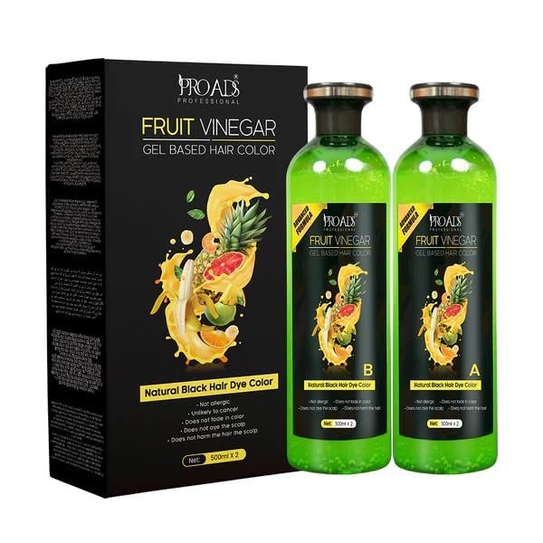 Proadss Fruit Vinegar Gel Hair Color - Safe, Damage-Free Gel Hair Dye (Natural, 16.91 Fl Oz, Pack of 2) - görsel 1