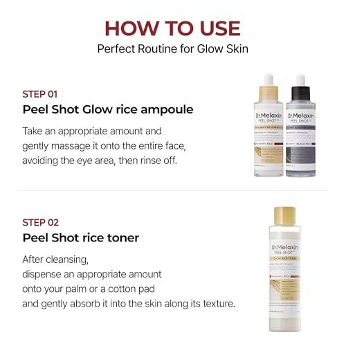 Dr.Melaxin Peel Shot Glow Rice Toner with Rice Extract & Ceramides - Hydrating & Skin Refining Face Toner for Glass Skin, Korean Skincare, 6.76 fl.oz Avelisse