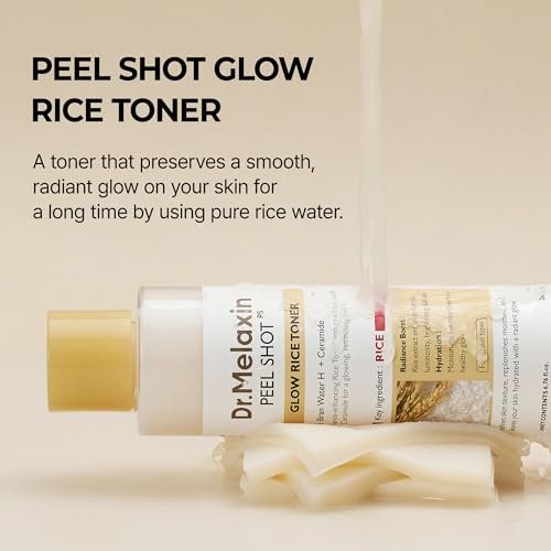 Dr.Melaxin Peel Shot Glow Rice Toner with Rice Extract & Ceramides - Hydrating & Skin Refining Face Toner for Glass Skin, Korean Skincare, 6.76 fl.oz Avelisse