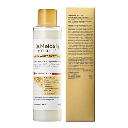 Dr.Melaxin Peel Shot Glow Rice Toner with Rice Extract & Ceramides - Hydrating & Skin Refining Face Toner for Glass Skin, Korean Skincare, 6.76 fl.oz Avelisse