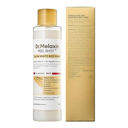 Dr.Melaxin Peel Shot Glow Rice Toner with Rice Extract & Ceramides - Hydrating & Skin Refining Face Toner for Glass Skin, Korean Skincare, 6.76 fl.oz Avelisse