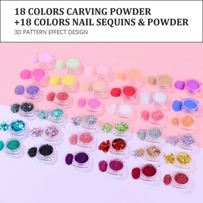Acrylic Nail Kit with Everything: Beginners Set with Drill - Professional Acrylic Powder, Glitter, Monomer, False Tips, Top & Base Coat Starter Kit - Full Decorations Nail Supplies for Nail Extensions Gift Avelisse