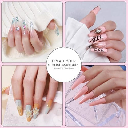 Acrylic Nail Kit with Everything: Beginners Set with Drill - Professional Acrylic Powder, Glitter, Monomer, False Tips, Top & Base Coat Starter Kit - Full Decorations Nail Supplies for Nail Extensions Gift Avelisse
