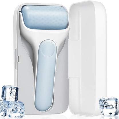 MORGLES Ice Roller for Face – Premium Facial Roller to Reduce Puffiness, Dark Circles & Promote Lymphatic Drainage – Cold Face Roller for Women Self Care with Carry Case (Blue) Avelisse
