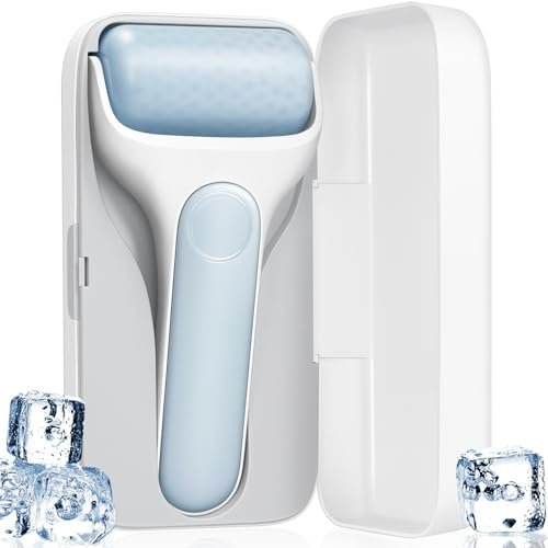 MORGLES Ice Roller for Face – Premium Facial Roller to Reduce Puffiness, Dark Circles & Promote Lymphatic Drainage – Cold Face Roller for Women Self Care with Carry Case (Blue) Avelisse