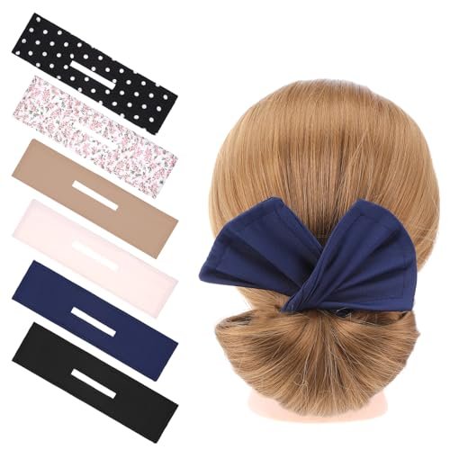 6 PCS Deft Hair Bun Maker Set - Multicolor Lazy Easy Hair Disk Twist for Women and Girls Long Thin Tousle Avelisse