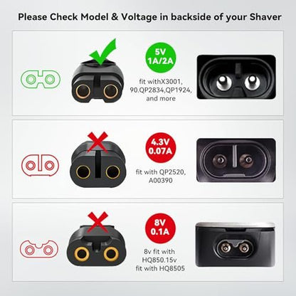 XIANG BAI QUAN 5V Charger Compatible with Philips OneBlade – Black