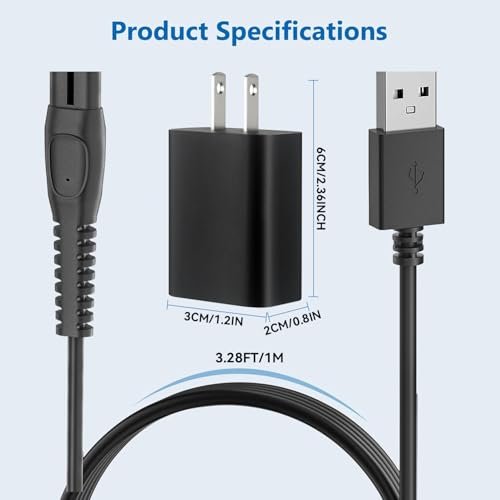 XIANG BAI QUAN 5V Charger Compatible with Philips OneBlade – Black - görsel 8