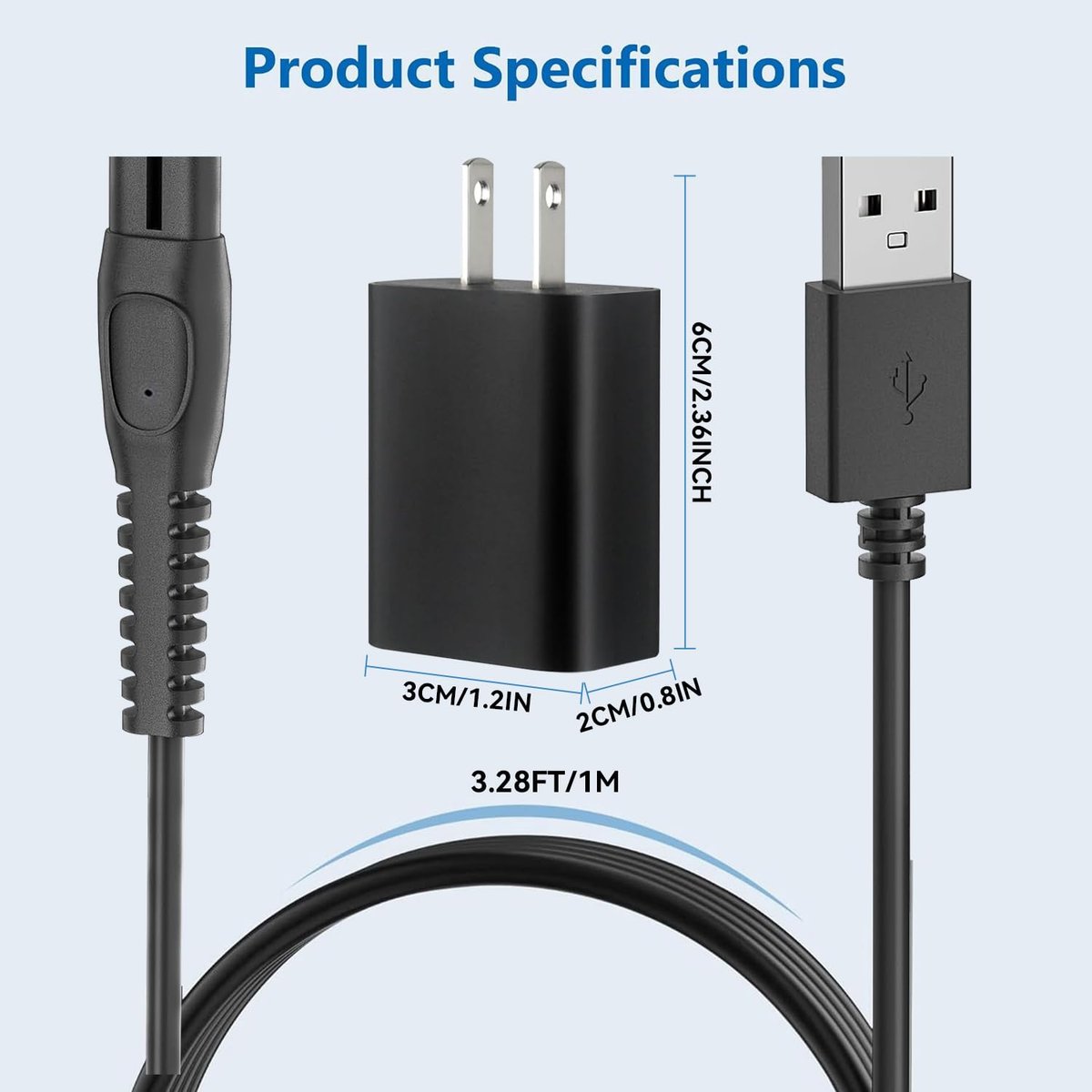 XIANG BAI QUAN 5V Charger Compatible with Philips OneBlade – Black - görsel 7