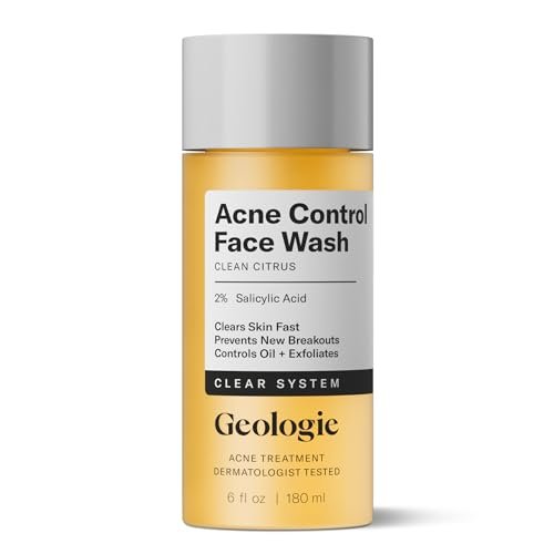 Geologie Acne Control Face Wash - 2% Salicylic Acid Exfoliating Cleanser for Clear Skin, Oil Control & Breakout Prevention - Clean Citrus Scent for Men & Women - 6 fl oz - görsel 2