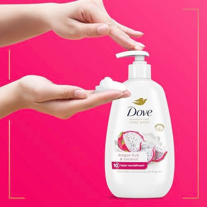 Dove Advanced Care Hand Wash 4-Pack: Dragonfruit & Coconut, 10-Layer Nourishment for Soft, Clean Hands Avelisse