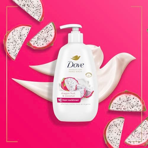 Dove Advanced Care Hand Wash 4-Pack: Dragonfruit & Coconut, 10-Layer Nourishment for Soft, Clean Hands Avelisse