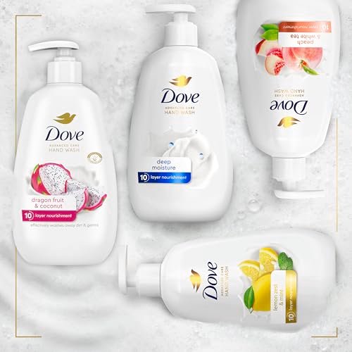 Dove Advanced Care Hand Wash 4-Pack: Dragonfruit & Coconut, 10-Layer Nourishment for Soft, Clean Hands Avelisse