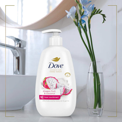 Dove Advanced Care Hand Wash 4-Pack: Dragonfruit & Coconut, 10-Layer Nourishment for Soft, Clean Hands Avelisse