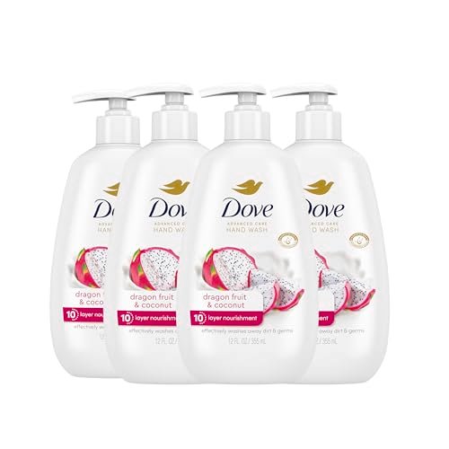 Dove Advanced Care Hand Wash 4-Pack: Dragonfruit & Coconut, 10-Layer Nourishment for Soft, Clean Hands Avelisse