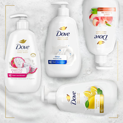 Dove Advanced Care Hand Wash 4-Pack: Dragonfruit & Coconut, 10-Layer Nourishment for Soft, Clean Hands Avelisse