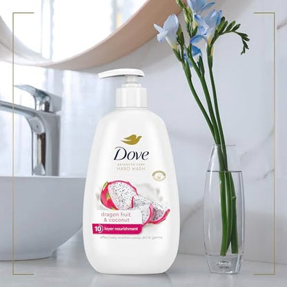 Dove Advanced Care Hand Wash 4-Pack: Dragonfruit & Coconut, 10-Layer Nourishment for Soft, Clean Hands Avelisse