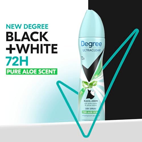 Degree UltraClear Antiperspirant Deodorant Dry Spray 4 Pack - 72H Sweat Protection, Pure Aloe Scent, Anti-White Marks, Anti-Yellow Stains, 3.8 oz Each Avelisse