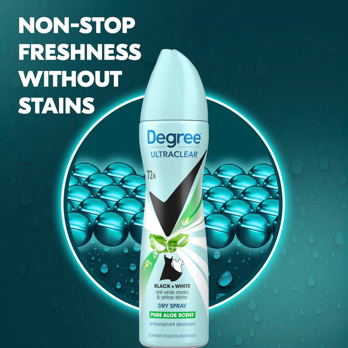 Degree UltraClear Antiperspirant Deodorant Dry Spray 4 Pack - 72H Sweat Protection, Pure Aloe Scent, Anti-White Marks, Anti-Yellow Stains, 3.8 oz Each Avelisse