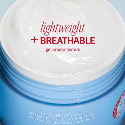 First Aid Beauty Hydrating Dewy Gel Cream – Oil-Free Facial Moisturizer with Hyaluronic Acid & Ceramides for Oily & Sensitive Skin, 1.9 fl oz