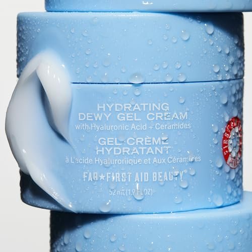 First Aid Beauty Hydrating Dewy Gel Cream – Oil-Free Facial Moisturizer with Hyaluronic Acid & Ceramides for Oily & Sensitive Skin, 1.9 fl oz - görsel 8