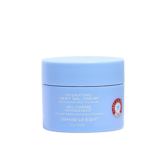 First Aid Beauty Hydrating Dewy Gel Cream – Oil-Free Facial Moisturizer with Hyaluronic Acid & Ceramides for Oily & Sensitive Skin, 1.9 fl oz