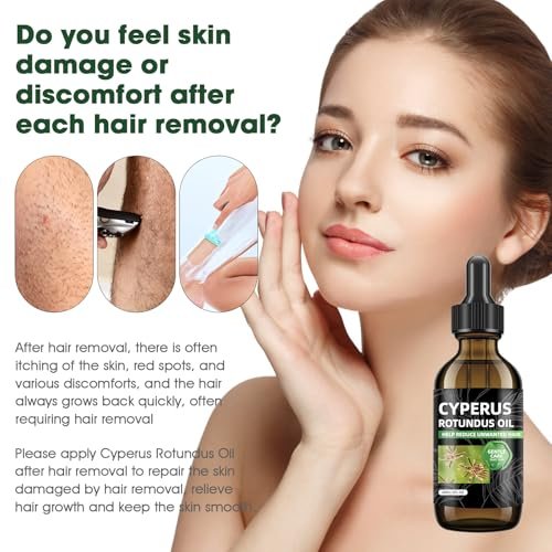 SKSOYT 2 Pcs Cyperus Rotundus Oil for Hair Removal – Natural Formula to Reduce Unwanted Hair Growth, Moisturize Skin, and Shrink Pores Avelisse