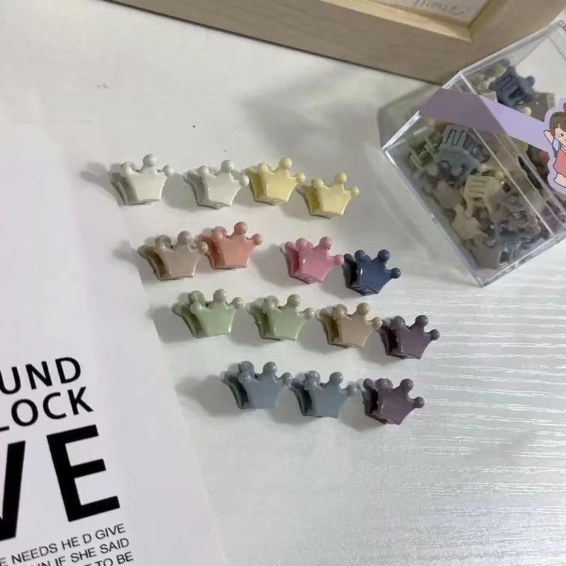 100 Pcs Mini Hair Clips for Girls - Cute Pastel Flower & Animal Design Clips, Durable Plastic Hair Accessories for Toddlers and Kids - görsel 5