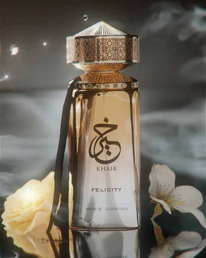 Paris Corner | Khair Felicity Perfume 3.4 fl oz | Sparkling Champagne, Cassis, Rose, Vanilla, Musk Unisex Eau de Parfum Avelisse