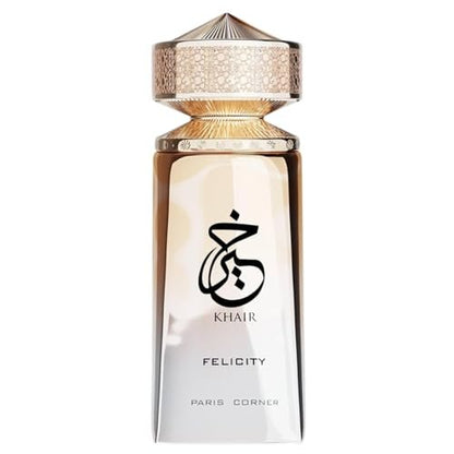 Paris Corner | Khair Felicity Perfume 3.4 fl oz | Sparkling Champagne, Cassis, Rose, Vanilla, Musk Unisex Eau de Parfum Avelisse